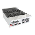 Thumbnail image #1 for Venancio USA Genesis G24CT-24B Gas Countertop Hot Plate, 4 Burners, 24"W, Stainless Steel Front & Sides, Adjustable Legs