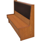 Thumbnail image #1 for Oak Street Shepard SHEP-7242-SGL-WSUB Single Booth, 72"L x 42"H, Upholstered Back, Wood Seat, Closed Base, Oak Construction