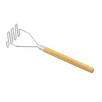 Thumbnail image #1 for Browne USA Foodservice 1623 Potato Masher, 23"L, 5" x 5" Face, Wood Handle, Nickel-Plated