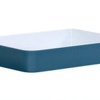 Thumbnail image #1 for Cal-Mil 24132-1410-111BW Rectangular Melamine Bento Sushi Box with Bowl, Stone Blue, 14 x 10.5 x 3 in Case of 3