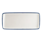 Thumbnail image #1 for Global Tableware Collective Bonna, Linea Blue BNLNEMAMOV35DT Rectangular Porcelain Plate, 13.39 x 6.1 x 0.83 in 1 Dozen