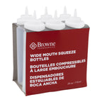 Thumbnail image #1 for Browne USA Foodservice 57802500 Clear Polyethylene Squeeze Bottle, 24 oz, Wide Mouth, No-Drip Tip