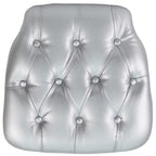 Thumbnail image #1 for Flash Furniture SZ-TUFT-SIL-GG Chair Cushion, 15-3/4"W x 15-3/4"D x 1-1/2"H, Silver Vinyl, Tufted, for Chiavari Chairs