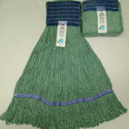 Thumbnail image #1 for ABCO CLM-303LWG Large Cotton/Rayon Loop-End Mop Head, Green, 5" Wide Band 1 Dozen