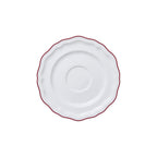 Thumbnail image #1 for Steelite International Folio, Porcelain 62572FP821 Round Porcelain Saucer, 6.5", Adelina Maroon Line Case of 2 Dozen