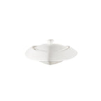 Thumbnail image #1 for CAC China Accessories TR-B8 Triangular Porcelain Rice Bowl Set with Cover and Handle, 10 oz, 8" Case of 12