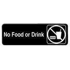 Thumbnail image #1 for Thunder Group PLIS9331BK No Food or Drink Sign, 9" x 3", Self-Adhesive, White Lettering on Black Case of 144