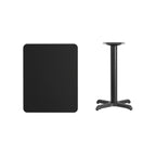 Thumbnail image #1 for Flash Furniture XU-BLKTB-2430-T2222-GG Rectangular Dining Table, 30"W x 24"D x 31-1/8"H, Black MDF/Melamine Top, 22" X-Base