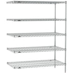 Thumbnail image #1 for Metro Super Erecta SE-1848C-63-A5 Wire Add-On Shelving Unit, Chrome, 48"W x 18"D x 63"H, 5 Shelves