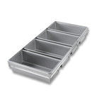 Thumbnail image #1 for Chicago Metallic Bakeware 49145 4-Compartment Pullman Bread Pan Set, Aluminized Steel, Silicone-Glazed Case of 6