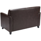 Thumbnail image #2 for Flash Furniture Hercules - Diplomat BT-827-2-BN-GG Reception Loveseat, Brown LeatherSoft Upholstery, Flared Arms