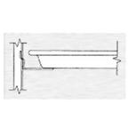 Thumbnail image #1 for Continental Refrigerator 50-P008AB Commercial Refrigerator Pan Slide Assembly, Half Section, Bottom Support, Stainless Steel, 3" Centers