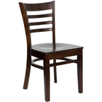 Thumbnail image #1 for Flash Furniture Hercules XU-DGW0005LAD-WAL-GG Restaurant Chair, Wood Ladder Back, Walnut-Finish Beechwood Seat
