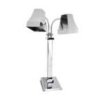 Thumbnail image #1 for Eastern Tabletop 9612 Double Freestanding Heat Lamp Warmer, Stainless Steel, 2×250W Bulbs, Swivel Neck