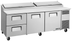 Thumbnail image #11 for True 93.5-Inch 2-Section Pizza Prep Table with 2 Drawers, 2 Doors, and White Poly Cutting Board