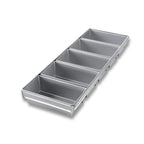 Thumbnail image #1 for Chicago Metallic Bakeware 44255 5-Pan Pullman/Strapped Bread Pan Set, 8-1/2 x 4-1/2 in, Aluminized Steel, Silicone-Glazed Case of 6