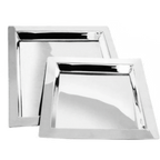 Thumbnail image #1 for Eastern Tabletop Brooklyn 5411 Square Stainless Steel Serving Tray, 11" x 11" x 3/4" Deep, Polished Interior