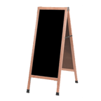 Thumbnail image #1 for AARCO Products A-311SB Sidewalk Markerboard, 18"W x 42"H, Black Porcelain Board, Solid Oak A-Frame