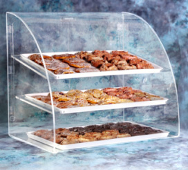 Product image #2 for Vollrath Euro Curve Countertop Full-Service Acrylic Bakery Case with Rear Door, 3 18 x 26-Inch Trays