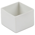 Thumbnail image #1 for JB Prince R416 Square Porcelain Cube Dish, 1-1/3 oz, 1-1/2" x 1-1/2", White