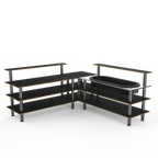 Thumbnail image #1 for Steelite International Mogogo, Modular MGCMLB01MSXF 3-Tier Modular Cooling Corner Station, Insulated Ice Bin, Stainless Steel Top, 2 Back Shelves