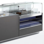 Thumbnail image #1 for Oscartek Gem R4 GEM R4 COMBI M1 1300 Refrigerated See-Through Floor Display Case, 2 Shelves, Stainless Steel Ends, 51-5/16"W