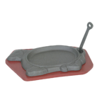 Thumbnail image #1 for Thunder Group IRBB002 Oblong Cast Iron Sizzle Platter Set with Gripper and Wood Underliner Case of 10