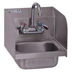 Thumbnail image #1 for GSW HS-0810S Wall-Mounted Hand Sink, 1 Compartment, 304 Stainless Steel, 12"W x 12-1/4"D, Faucet Included