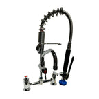 Thumbnail image #1 for Fisher 74330 Deck-Mount Mini Pre-Rinse Add-On Faucet, 8" Centers, 6" Swing Spout, 4" Riser, 15" Hose, Lever Handles