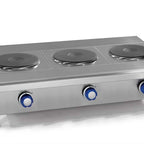 Thumbnail image #5 for Imperial (Middleby) IHPA-3-36-E 36-Inch Electric Countertop Hot Plate, 3 Round Plate Elements, Solid Top, Infinite Controls, Stainless Steel