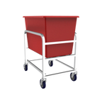 Thumbnail image #2 for Winholt Equipment 30-6-SS-RD 6-Bushel Bulk Goods Cart, 500 lb Capacity, Stainless Steel Frame, Red Polyethylene Tub