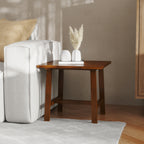 Thumbnail image #2 for Flash Furniture LFS-4005-WAL-GG Solid Wood Farmhouse Trestle End Table, Walnut, Fixed Floor Glides, 21.75W x 19.75H x 41D