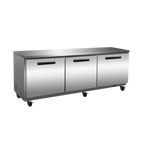 Thumbnail image #1 for Maxximum Maxx Cold MXCR72UHC 71.5-Inch Three-Section Undercounter Refrigerator, Stainless Steel Exterior, Solid Doors, Self-Contained