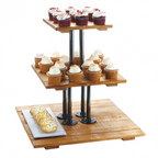 Thumbnail image #1 for Cal-Mil Madera 3428-99 3-Tier Square Wood Riser Display, 20-3/4"W x 20-3/4"D x 20"H, Rustic Pine