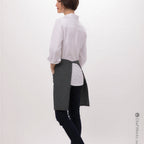 Thumbnail image #2 for Chef Works F28-ESP-0 Half-Length Bistro Apron, 19 in L x 27-1/2 in W, 65/35 Poly/Cotton, Espresso, Center-Divided Patch Pocket