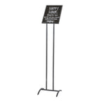 Thumbnail image #1 for Cal-Mil 4091-811-13 Metal Sign Holder with Chalkboard and Cardholder, Black, Fits 8-1/2" x 11" Sign/Menu