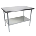 Thumbnail image #1 for USR Brands Prepline PWTG-2448 Enclosed Base Stainless Steel Work Table, 24"W x 48"D x 36"H, Sliding Doors, Adjustable Shelf, 5" Backsplash