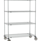 Thumbnail image #1 for Metro Super Erecta SE-3648C-68-M4 Mobile Chrome Wire Shelving Unit, 48"W x 36"D x 68"H, 4 Shelves