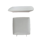 Thumbnail image #1 for Thunder Group Classic 29006WT 6-Inch White Square Melamine Plate with Rolled Edge Case of 4 Dozen
