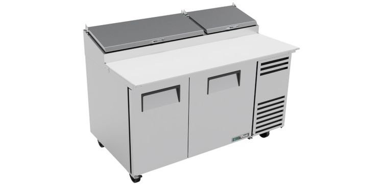 Product image #11 for True 60-1/4-Inch 2-Section Pizza Prep Table with Self-Contained Side-Mounted Refrigeration