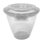 Thumbnail image #1 for G.E.T. GET EC-21-CL Round Hinged-Lid Side Dish/Sauce Cup, 14 oz, Clear Polypropylene, 4-1/4" Dia x 3"H Dozen Case of 2 Dozen