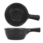 Thumbnail image #1 for International Tableware OSC-55-B French Onion Soup Crock, Black Ceramic, 8.5 oz, with Handle 1 Dozen