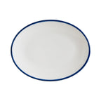 Thumbnail image #1 for Global Tableware Collective Bonna, Linea Blue BNLNEMAMOV36OV Oval Porcelain Plate, 14.17 x 11.18 x 1.02 Inch