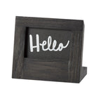 Thumbnail image #1 for Cal-Mil Cinderwood 3825-23-87 Rectangular Oak Wood Menu Card Holder, Dark Ash Gray, 2" x 3-1/2" Card Size Case of 6