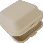 Thumbnail image #2 for International Tableware iti to-go® TG-B-66 Sugar Cane Square Hinged-Lid Take-Out Container, 1-Compartment, 6 x 6 x 3 in, Microwave Safe