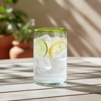 Thumbnail image #2 for Ten Strawberry Street Lime Rim 7MCR333 Green Hand-Blown Mexican Glass Hiball with Lime Rim Case of 6