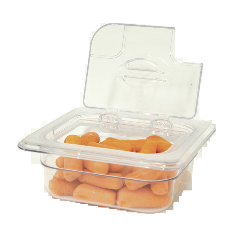 Product image #2 for Omcan USA 43641 Translucent Polycarbonate Spoon-Notched Flip Lid for 1/6 Size Food Pans