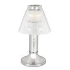 Thumbnail image #1 for Sterno Vintage Charm 80478 Liquid Wax Table Lamp, Chrome Base with Glass Shade, 9-15/16"H x 4-3/8" Diameter