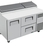 Thumbnail image #11 for True Mfg. - General Foodservice TPP-AT-60D-2-HC 60-Inch Pizza Prep Table with 1 Door, 2 Drawers and 19.5-Inch Cutting Board