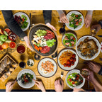 Thumbnail image #2 for G.E.T. GET P-151-BR 15 x 11 in Oval Melamine Platter, Brown with Clay Trim Case of 6